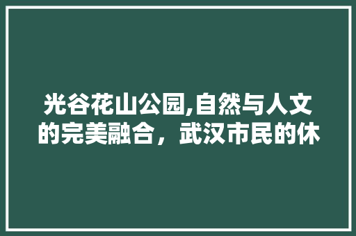 光谷花山公园,自然与人文的完美融合，武汉市民的休闲天堂