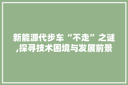 新能源代步车“不走”之谜,探寻技术困境与发展前景  第1张