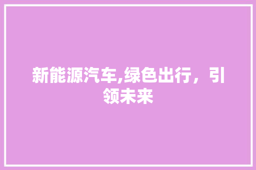 新能源汽车,绿色出行，引领未来  第1张