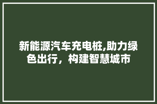 新能源汽车充电桩,助力绿色出行，构建智慧城市  第1张