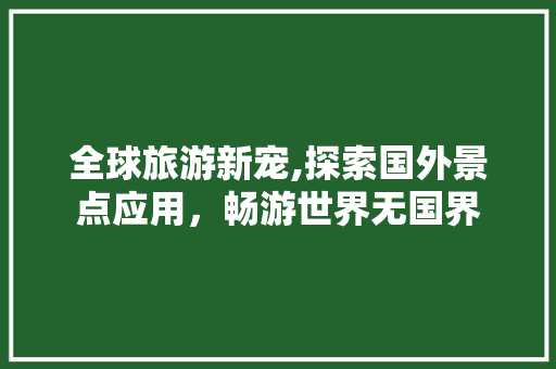 全球旅游新宠,探索国外景点应用，畅游世界无国界