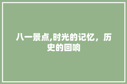 八一景点,时光的记忆，历史的回响