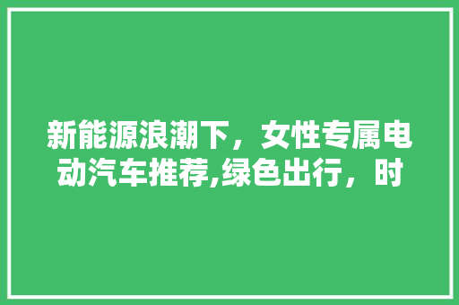 新能源浪潮下，女性专属电动汽车推荐,绿色出行，时尚之选