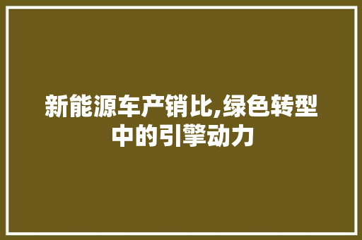 新能源车产销比,绿色转型中的引擎动力  第1张