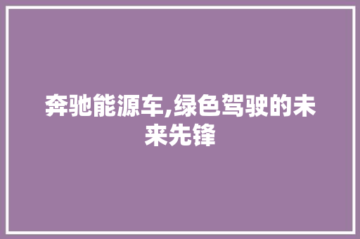 奔驰能源车,绿色驾驶的未来先锋  第1张