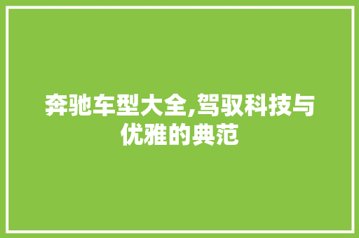 奔驰车型大全,驾驭科技与优雅的典范