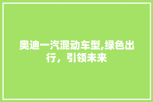 奥迪一汽混动车型,绿色出行，引领未来  第1张