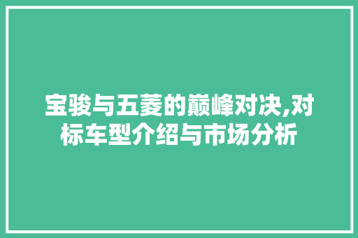 宝骏与五菱的巅峰对决,对标车型介绍与市场分析  第1张