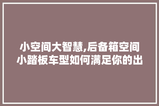 小空间大智慧,后备箱空间小踏板车型如何满足你的出行需求