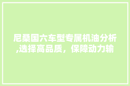 尼桑国六车型专属机油分析,选择高品质，保障动力输出