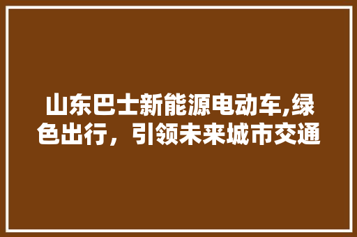 山东巴士新能源电动车,绿色出行，引领未来城市交通新风尚  第1张