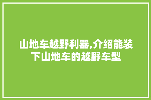 山地车越野利器,介绍能装下山地车的越野车型  第1张