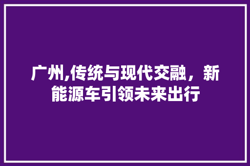 广州,传统与现代交融，新能源车引领未来出行  第1张