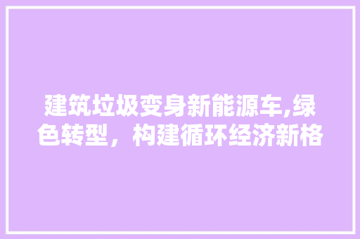 建筑垃圾变身新能源车,绿色转型，构建循环经济新格局