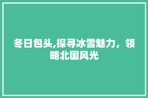 冬日包头,探寻冰雪魅力，领略北国风光