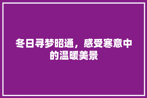 冬日寻梦昭通，感受寒意中的温暖美景