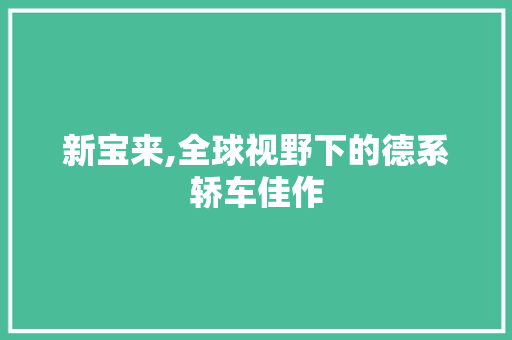 新宝来,全球视野下的德系轿车佳作  第1张