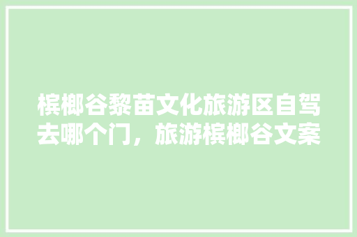 槟榔谷黎苗文化旅游区自驾去哪个门，旅游槟榔谷文案简短。