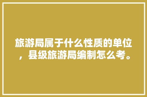 旅游局属于什么性质的单位，县级旅游局编制怎么考。