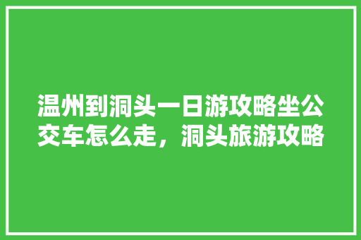 温州到洞头一日游攻略坐公交车怎么走，洞头旅游攻略一日游线路。