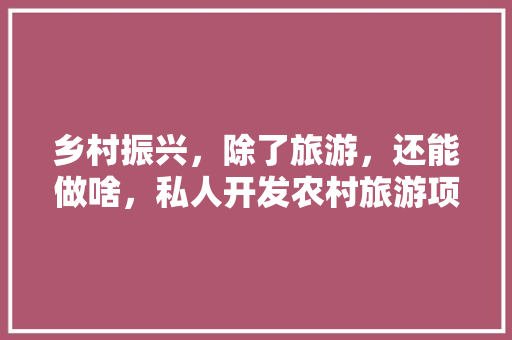 乡村振兴，除了旅游，还能做啥，私人开发农村旅游项目有哪些。