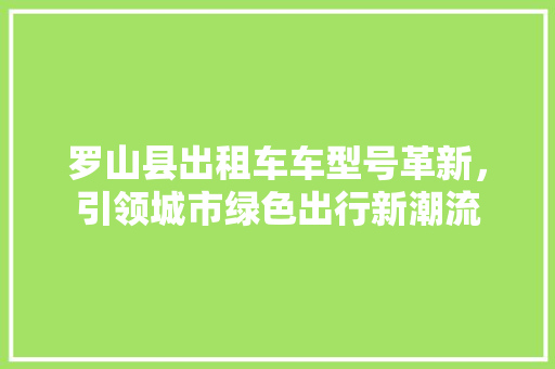 罗山县出租车车型号革新，引领城市绿色出行新潮流  第1张