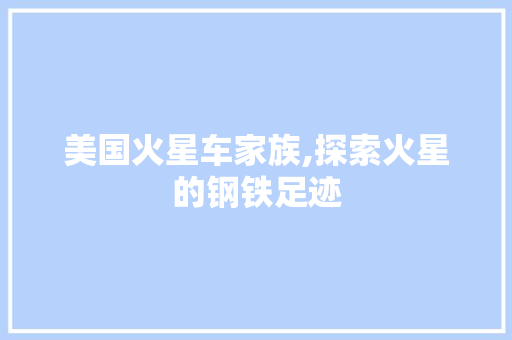 美国火星车家族,探索火星的钢铁足迹  第1张