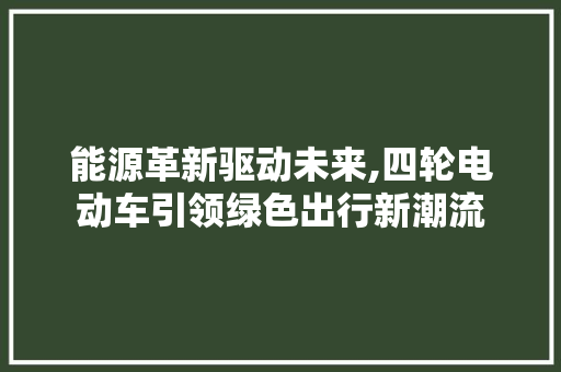 能源革新驱动未来,四轮电动车引领绿色出行新潮流  第1张