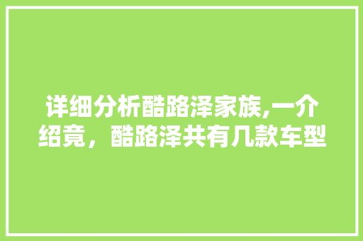 详细分析酷路泽家族,一介绍竟，酷路泽共有几款车型  第1张