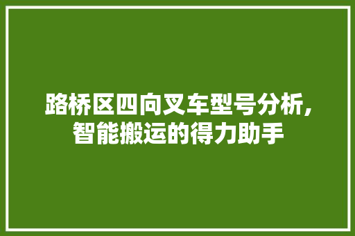 路桥区四向叉车型号分析,智能搬运的得力助手