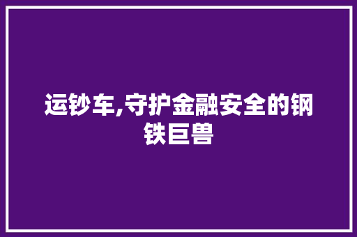 运钞车,守护金融安全的钢铁巨兽