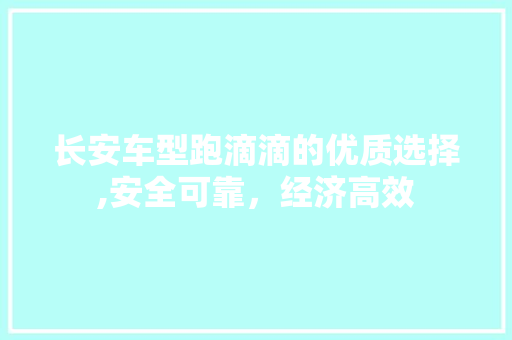 长安车型跑滴滴的优质选择,安全可靠，经济高效