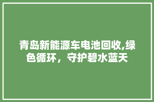 青岛新能源车电池回收,绿色循环，守护碧水蓝天  第1张