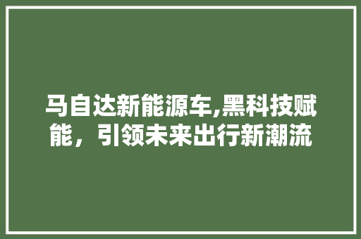 马自达新能源车,黑科技赋能，引领未来出行新潮流