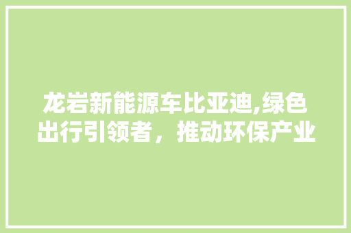 龙岩新能源车比亚迪,绿色出行引领者，推动环保产业发展新篇章  第1张