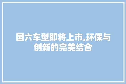 国六车型即将上市,环保与创新的完美结合  第1张