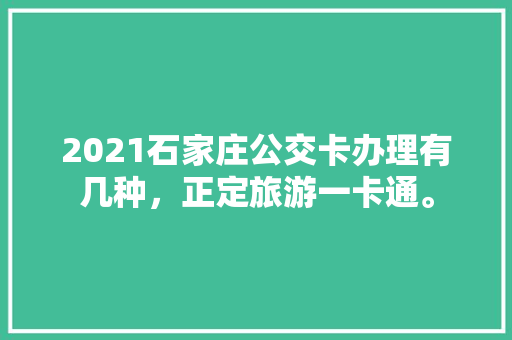 2021石家庄公交卡办理有几种，正定旅游一卡通。