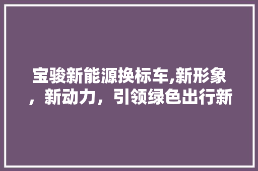 宝骏新能源换标车,新形象，新动力，引领绿色出行新时代