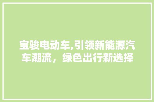 宝骏电动车,引领新能源汽车潮流，绿色出行新选择  第1张