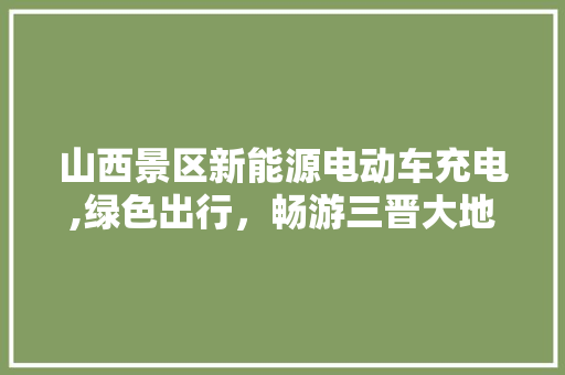 山西景区新能源电动车充电,绿色出行，畅游三晋大地  第1张