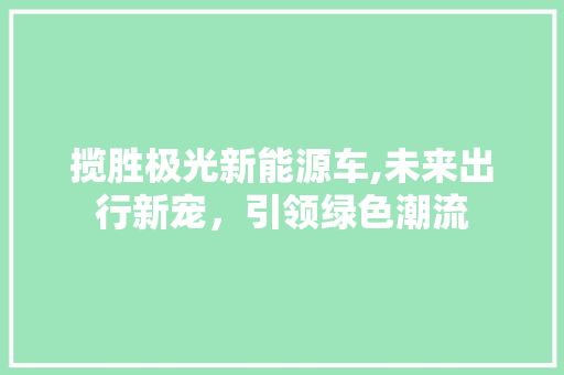 揽胜极光新能源车,未来出行新宠，引领绿色潮流