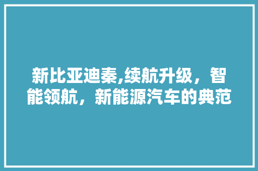 新比亚迪秦,续航升级，智能领航，新能源汽车的典范之作  第1张