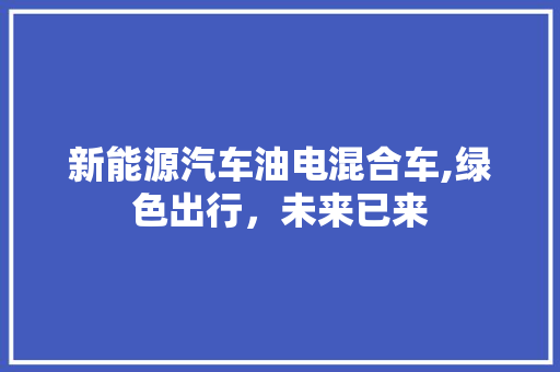 新能源汽车油电混合车,绿色出行，未来已来