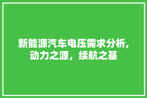 新能源汽车电压需求分析,动力之源，续航之基