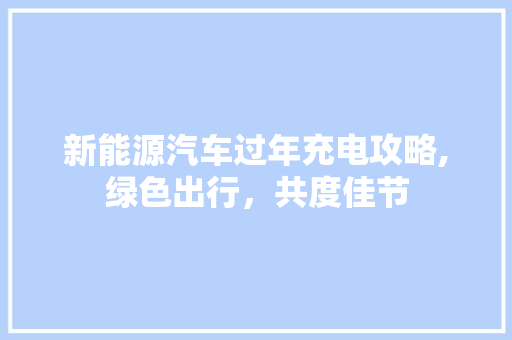 新能源汽车过年充电攻略,绿色出行，共度佳节  第1张