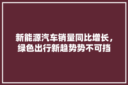 新能源汽车销量同比增长，绿色出行新趋势势不可挡  第1张