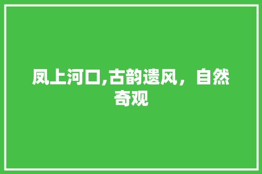 凤上河口,古韵遗风，自然奇观