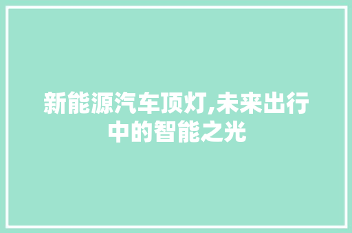 新能源汽车顶灯,未来出行中的智能之光  第1张