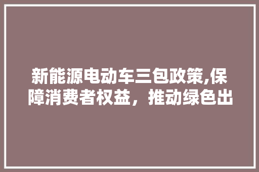 新能源电动车三包政策,保障消费者权益，推动绿色出行  第1张