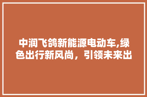 中润飞鸽新能源电动车,绿色出行新风尚，引领未来出行潮流